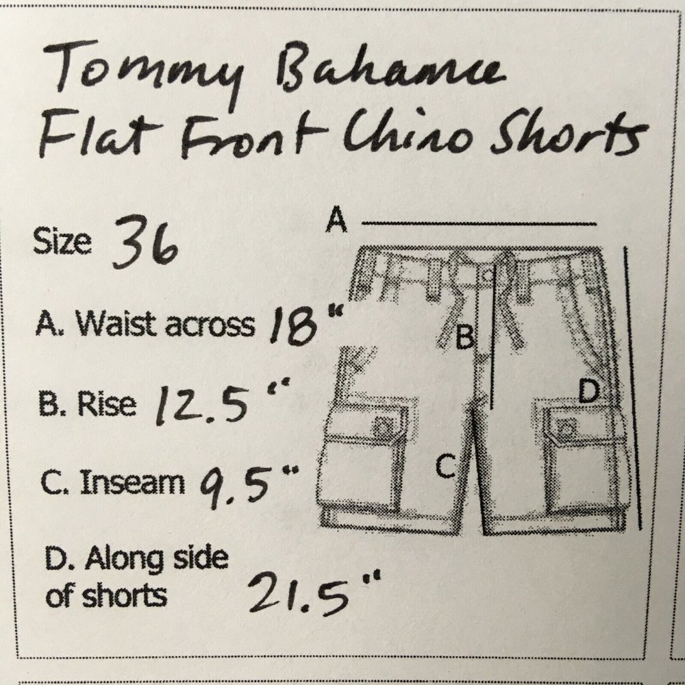 Tommy Bahama Mens Shorts sz‎ 36 Flat Front Chino Tan Cotton Twill Florida Casual - Picture 12 of 12
